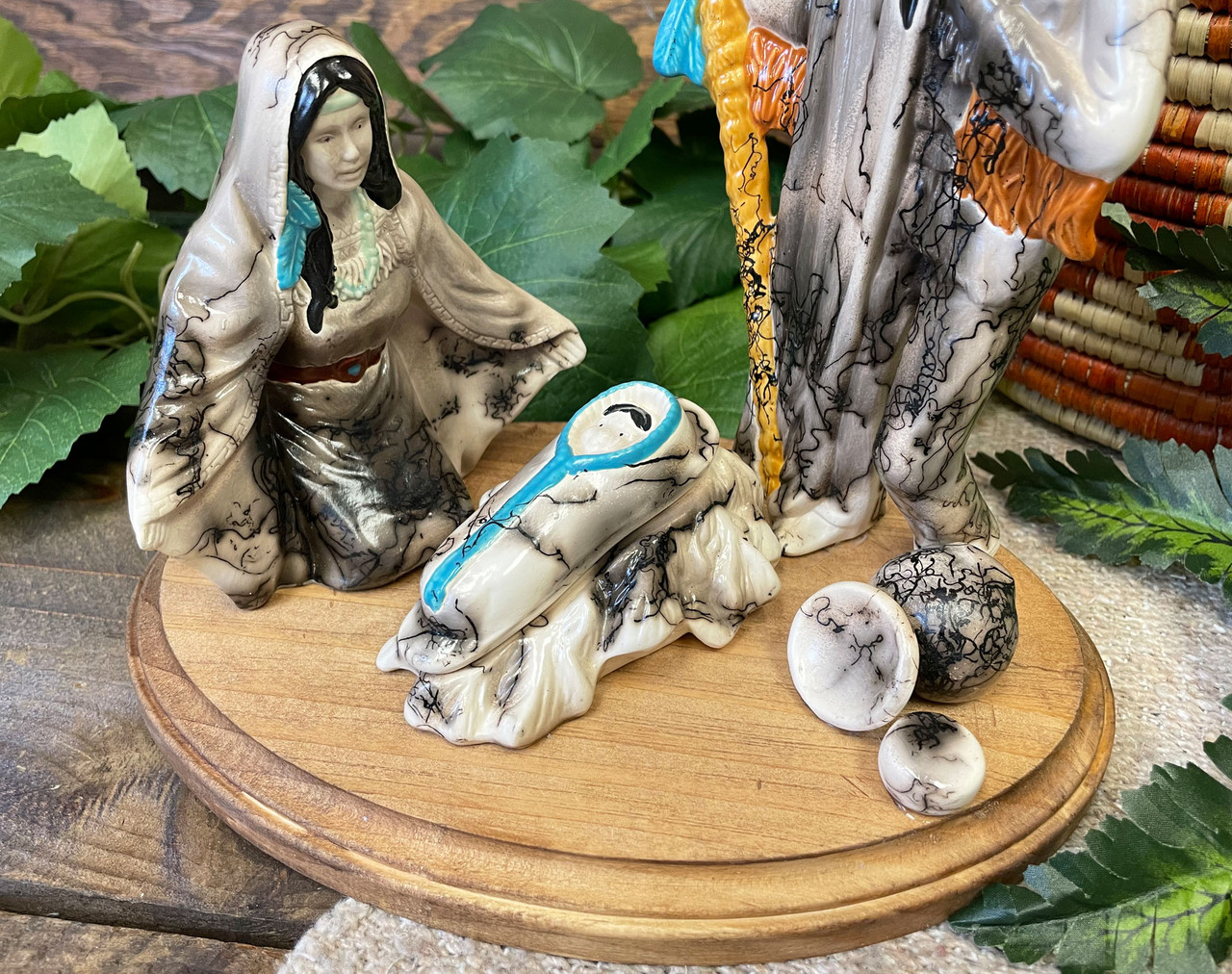 Navajo Indian Horsehair Nativity 9.5