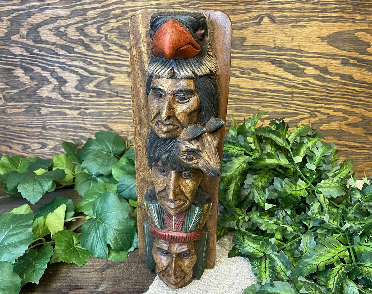 Hand Painted Totem Pole 15.75