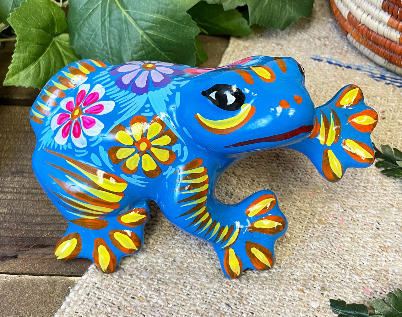 Hand Painted Ceramic Frog (33bc675) - Mission Del Rey Southwest LLC
