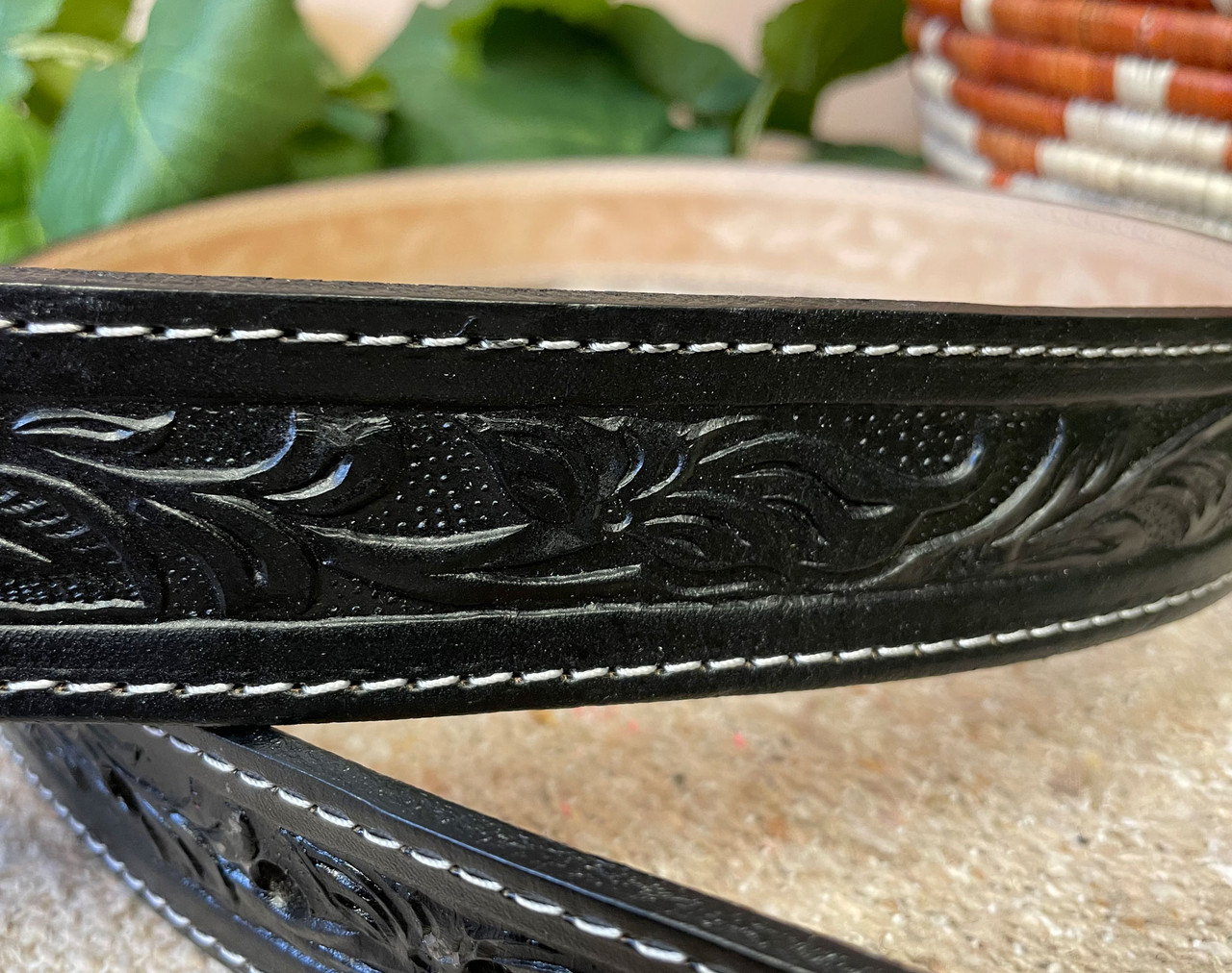 Western Tooled Leather Belt 38