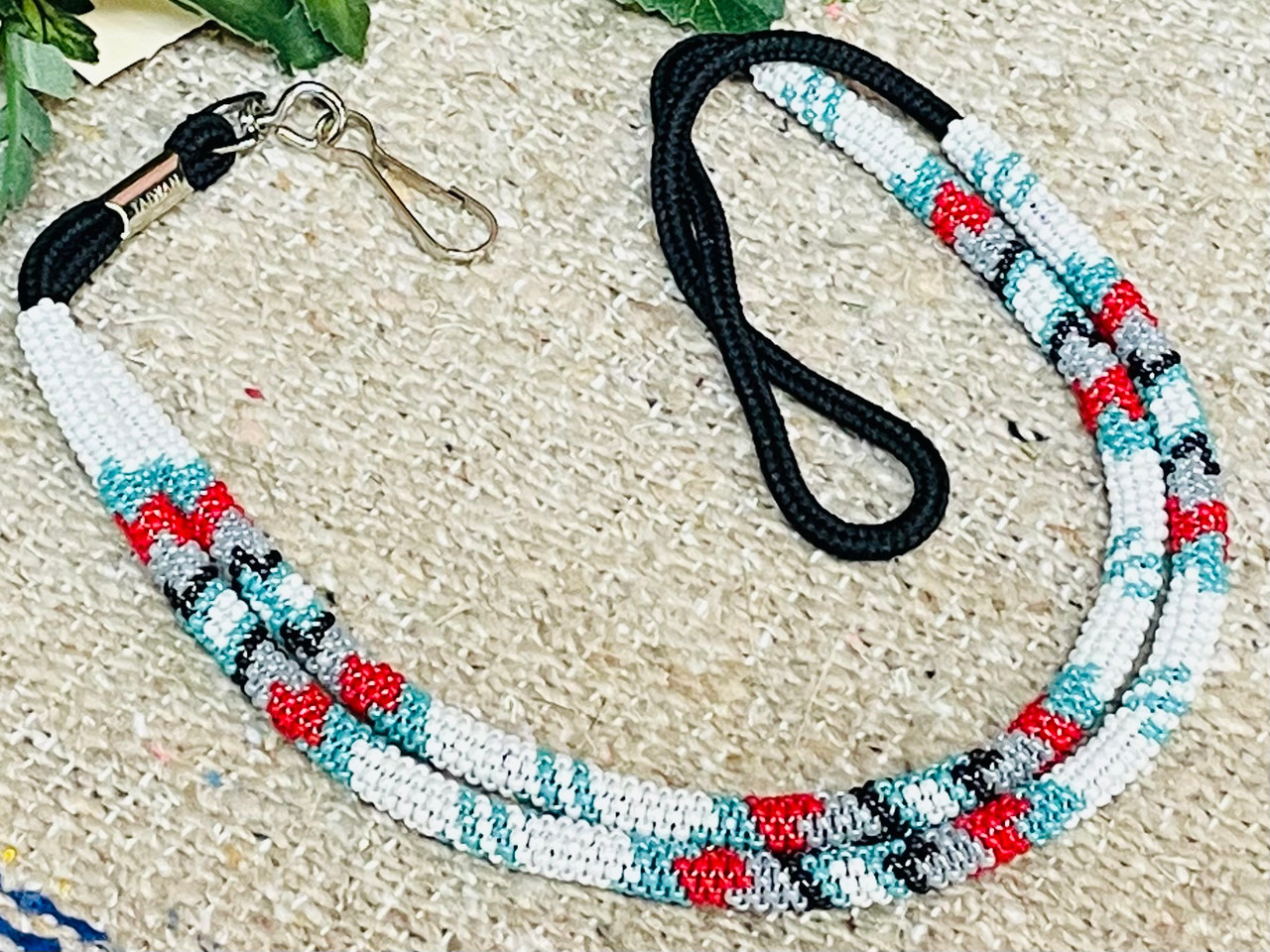 Beaded and Leather Lanyard by Southwest Indian Foundation