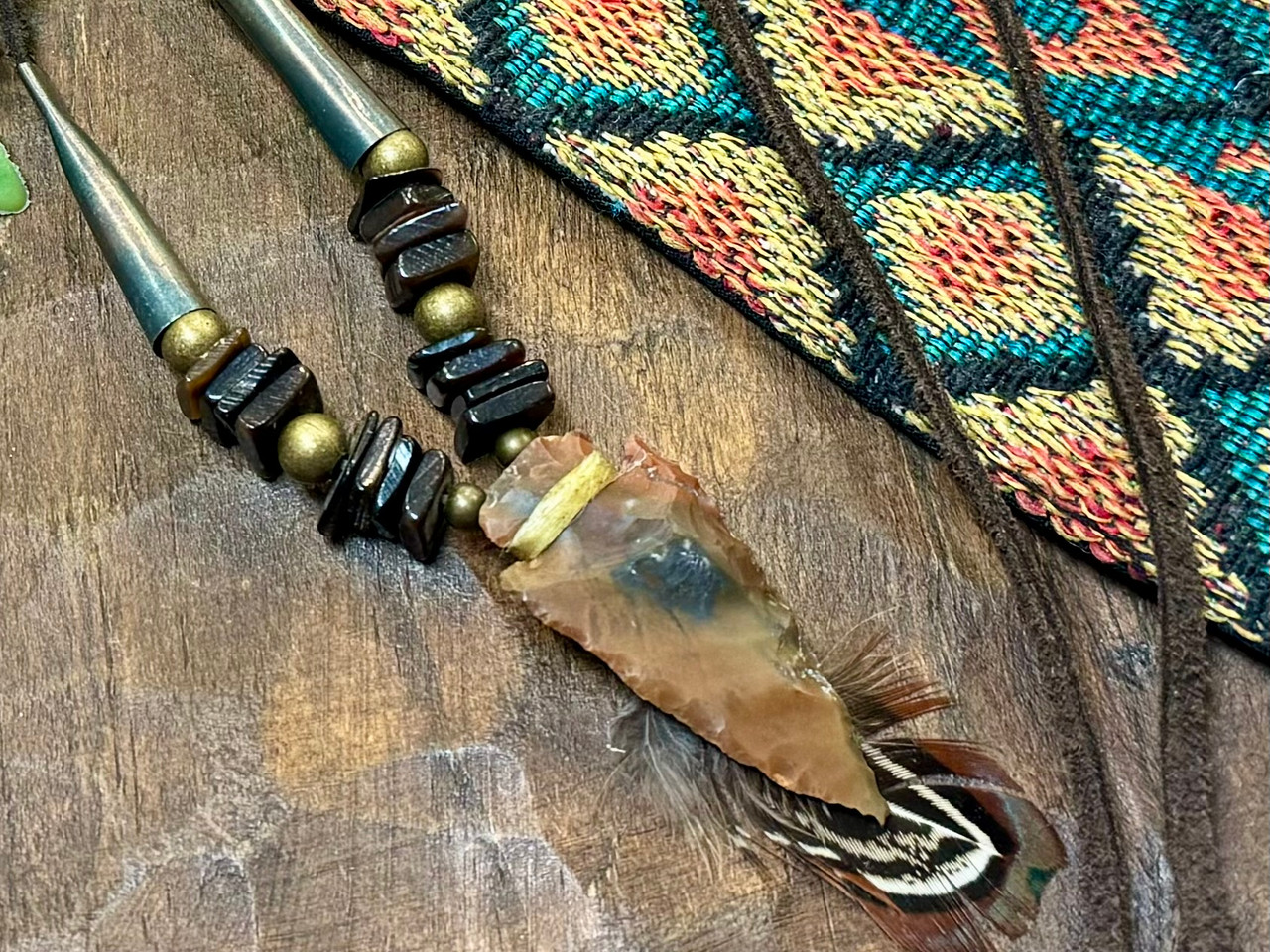 Arrowhead Leather And Stone Necklace Arrowhead Leather Necklace