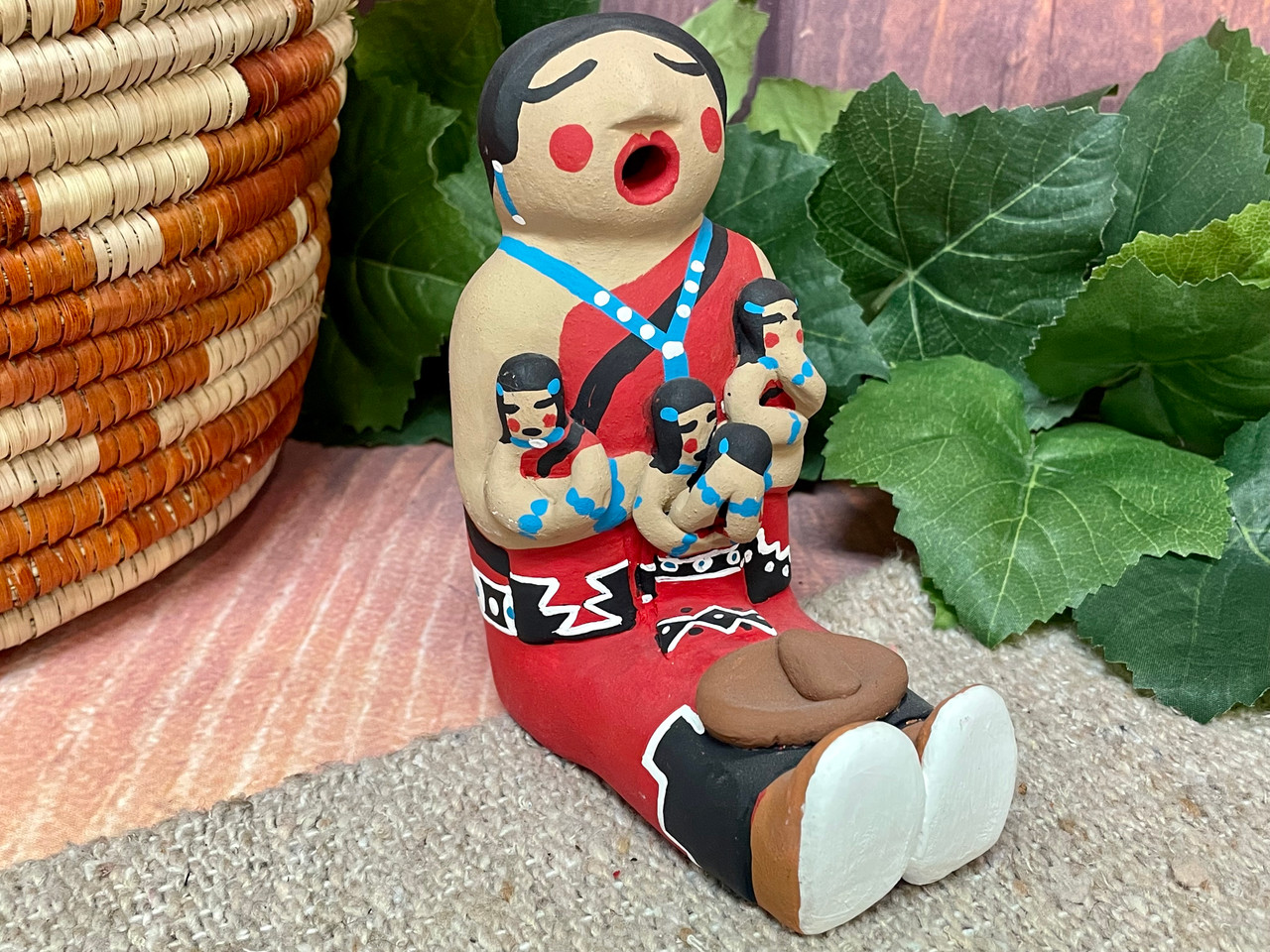 Native American Pottery Storyteller Doll 7.75 (66nap1) - Mission Del Rey  Southwest