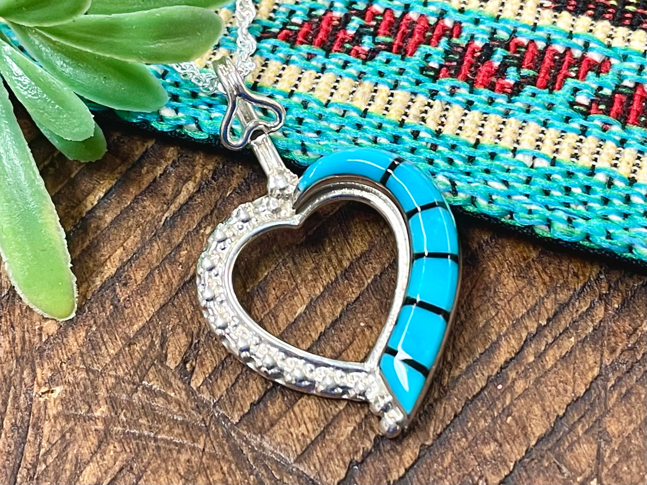 Native American Silver Heart Pendant 20