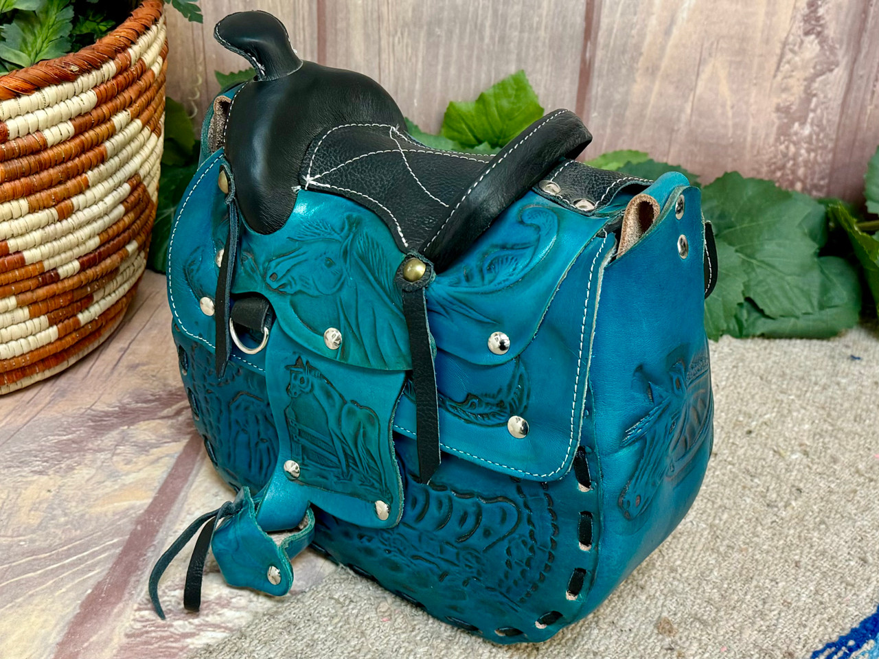 Western Leather Saddle Purse 11
