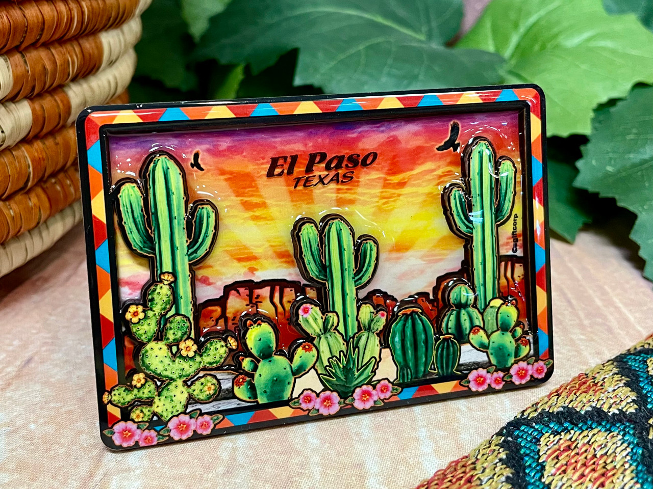 El Paso Texas Souvenir Magnet -Cactus (15bc84582)