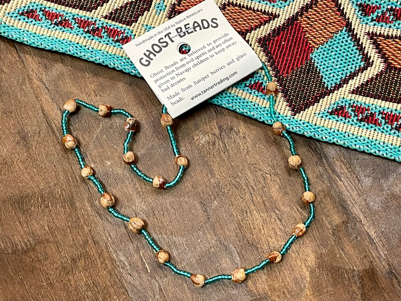 Childrens Navajo Ghost Bead Necklace -Aqua (34bc396)