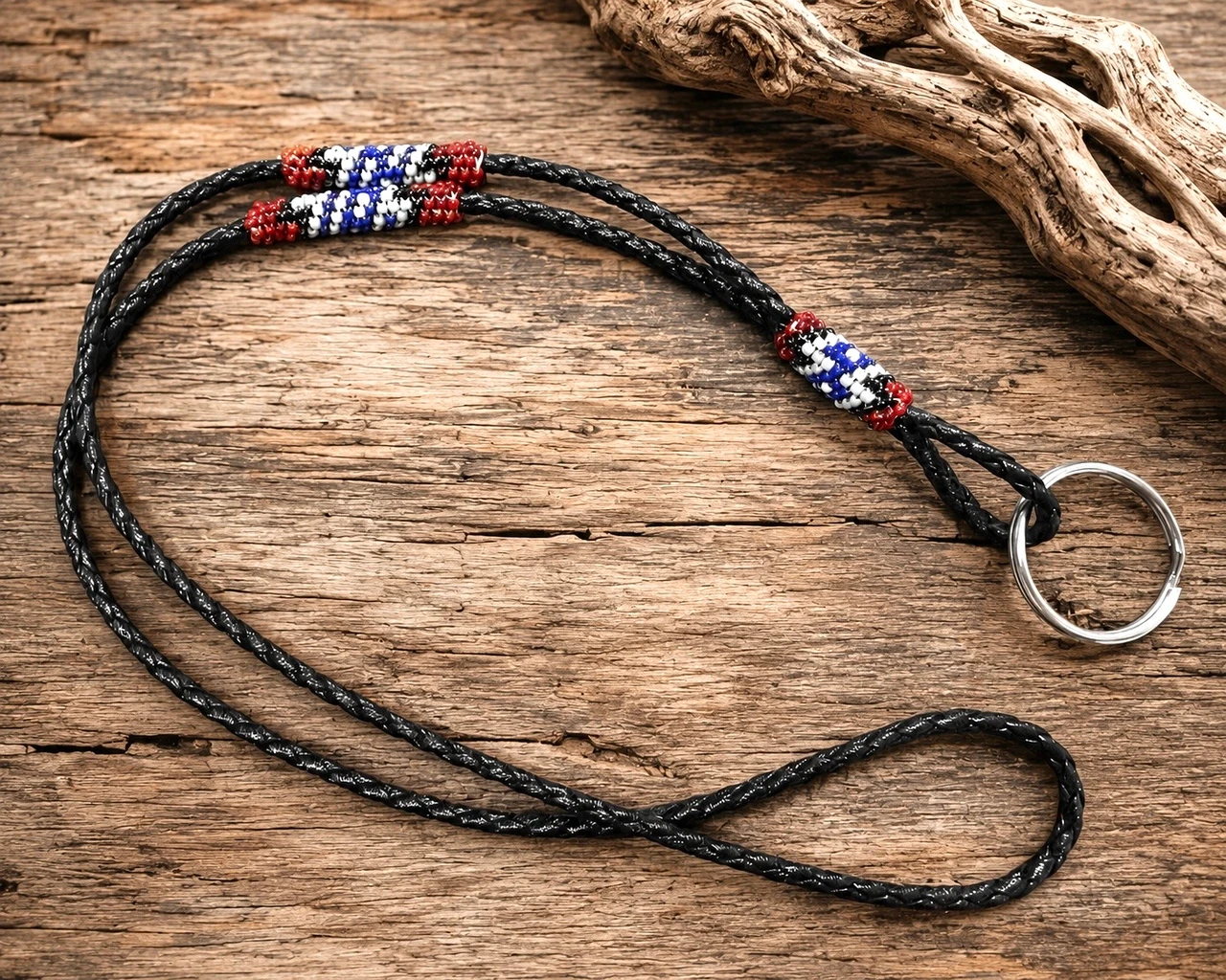 Navajo Indian Braided Leather Lanyard 16