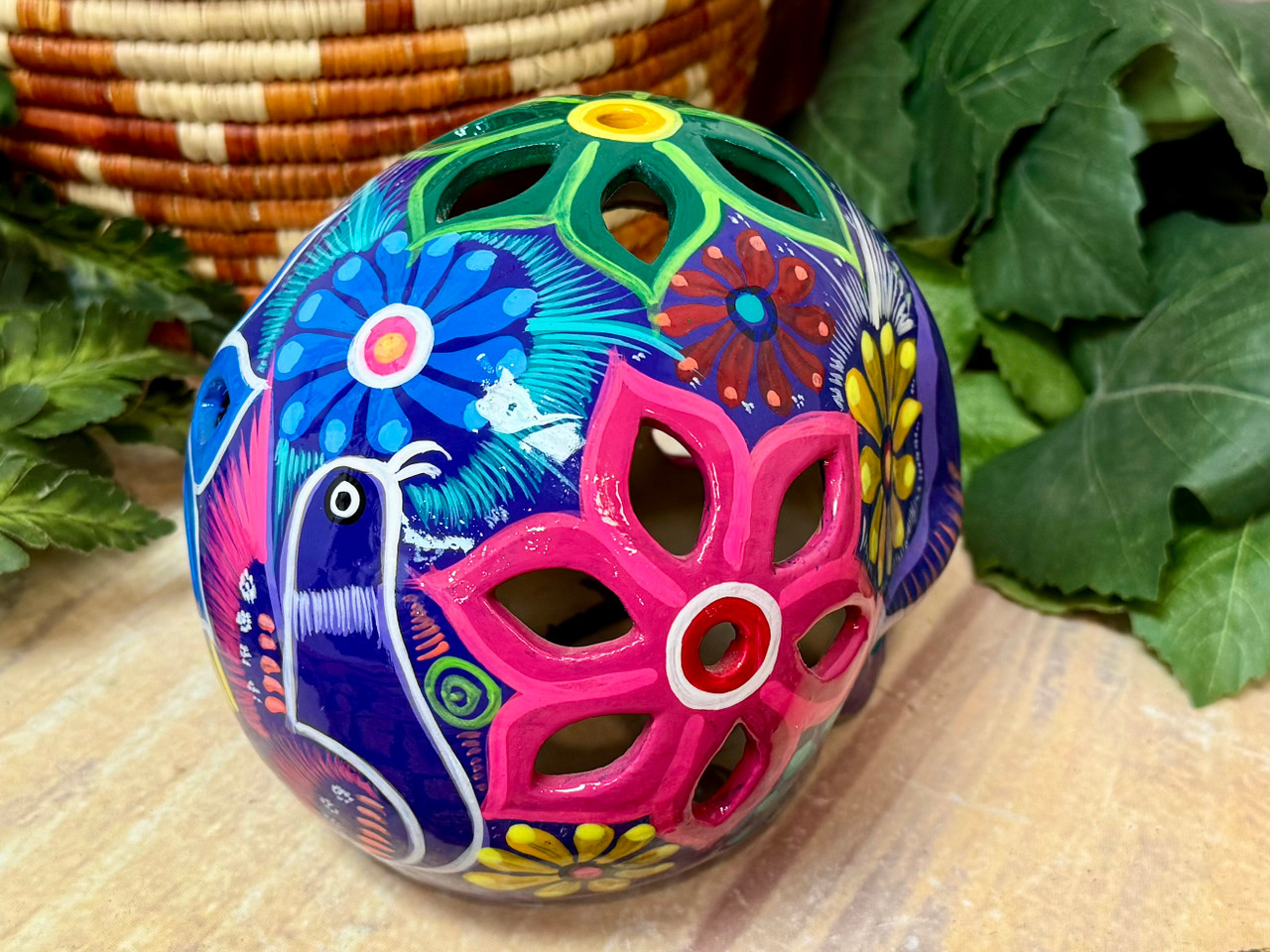 Hand Painted Ceramic Sugar Skull Lantern (174bc158)