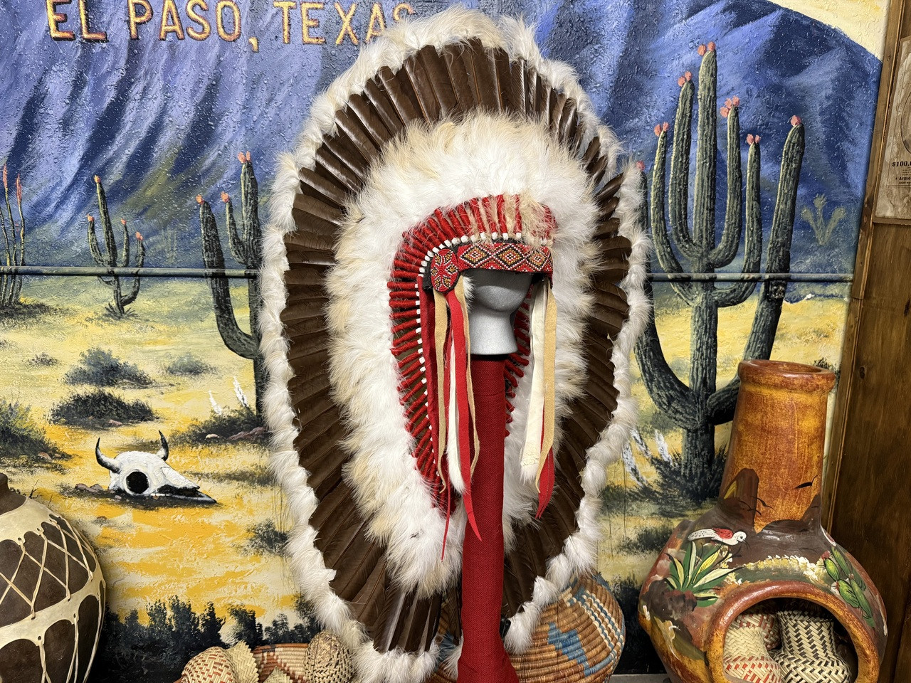 Genuine Navajo Indian Half Double Trailer Headdress (23bc11)