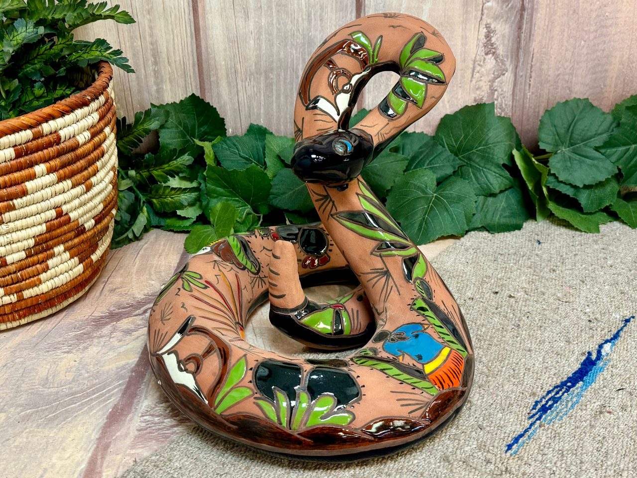 Southwestern Talavera Painted Snake 10