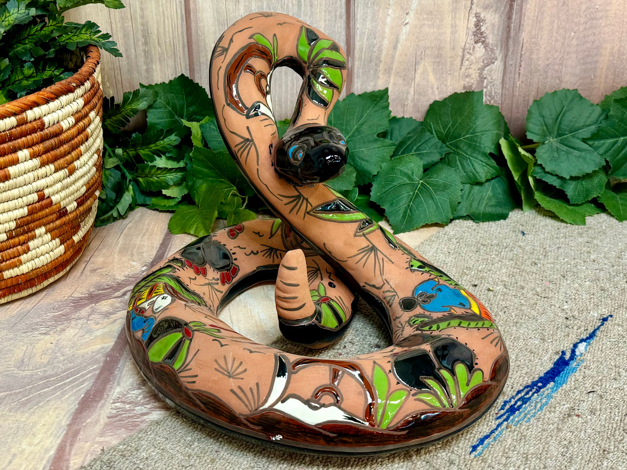 Southwestern Talavera Painted Snake 10