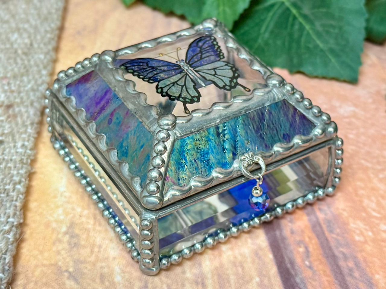 Stained-Glass Heirloom Jewelry Box -Butterfly (153bc47)