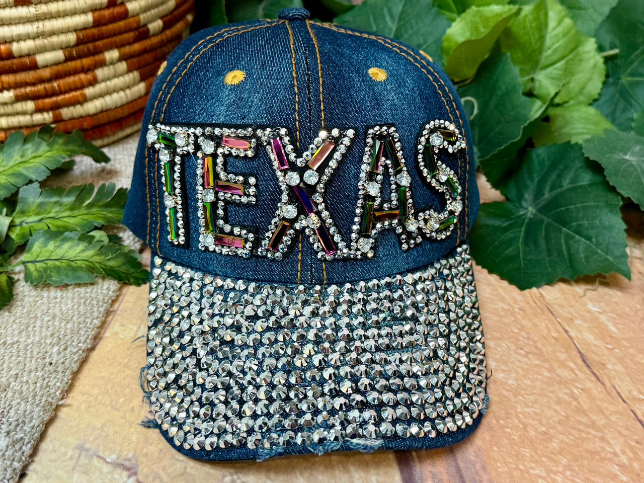 Bedazzled Denim Texas Rhinestone Cap (13bc32082)