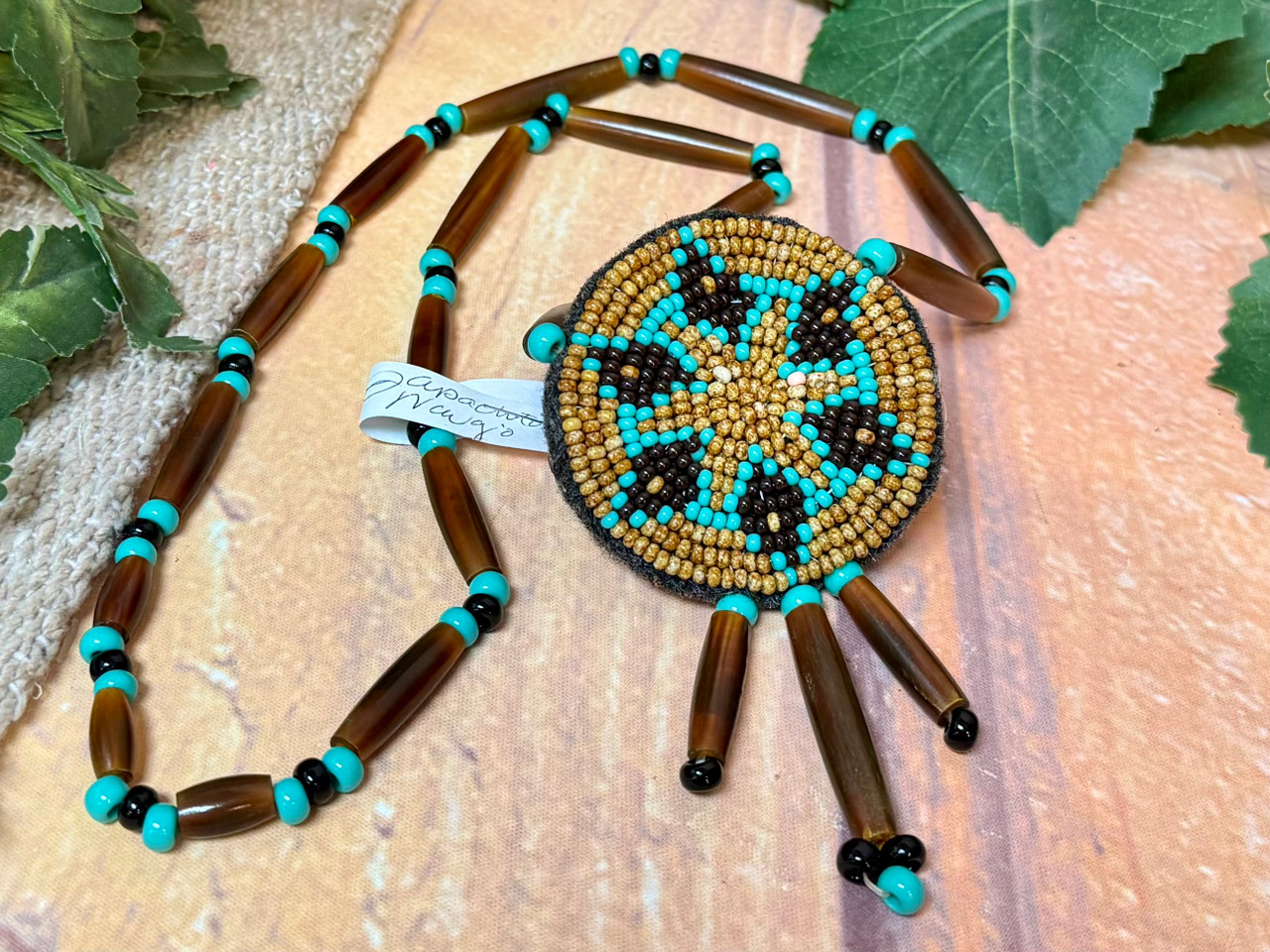 Native American Medallion Necklace 17.75
