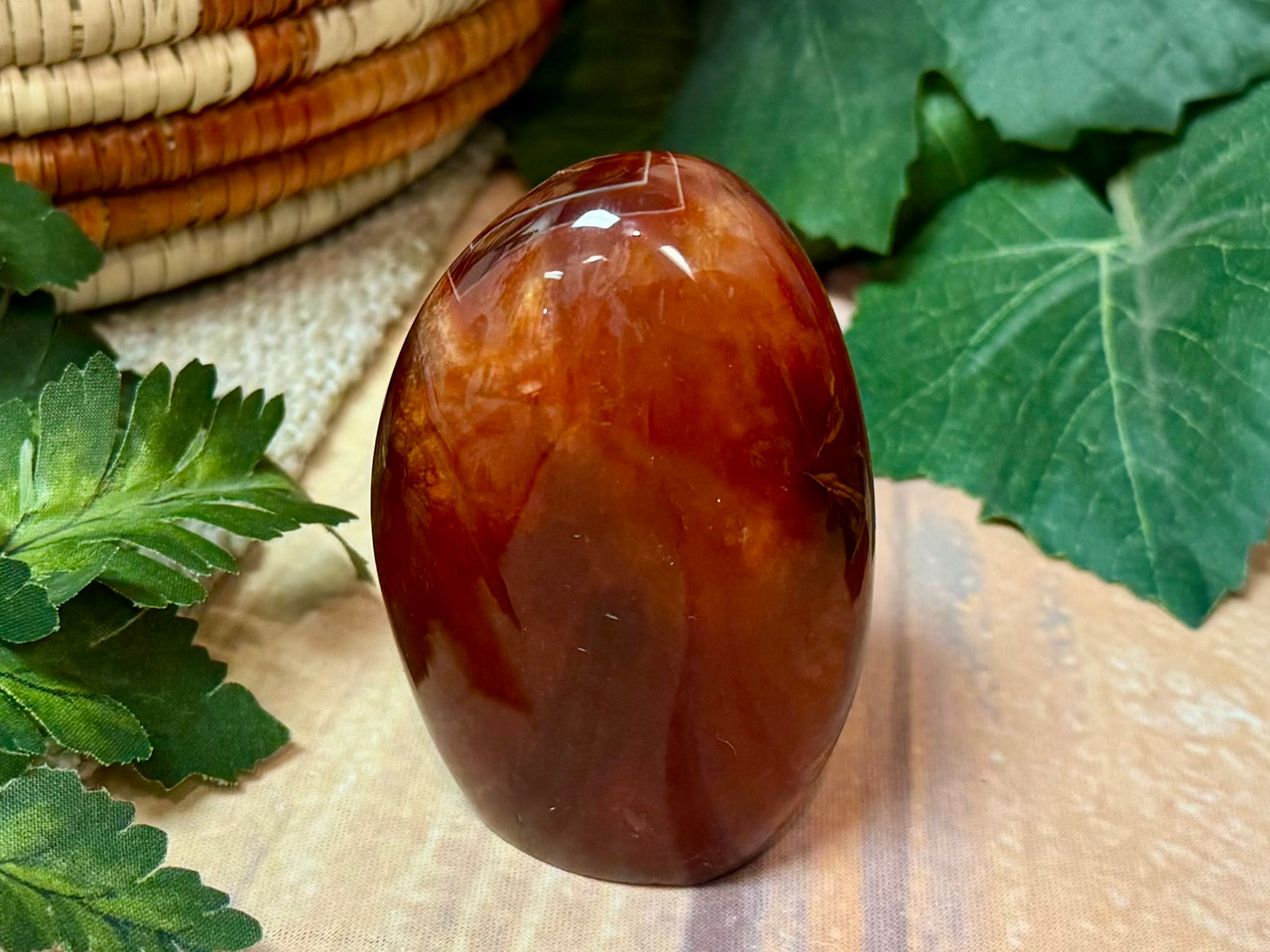 Polished Carnelian Free-Standing Egg 3
