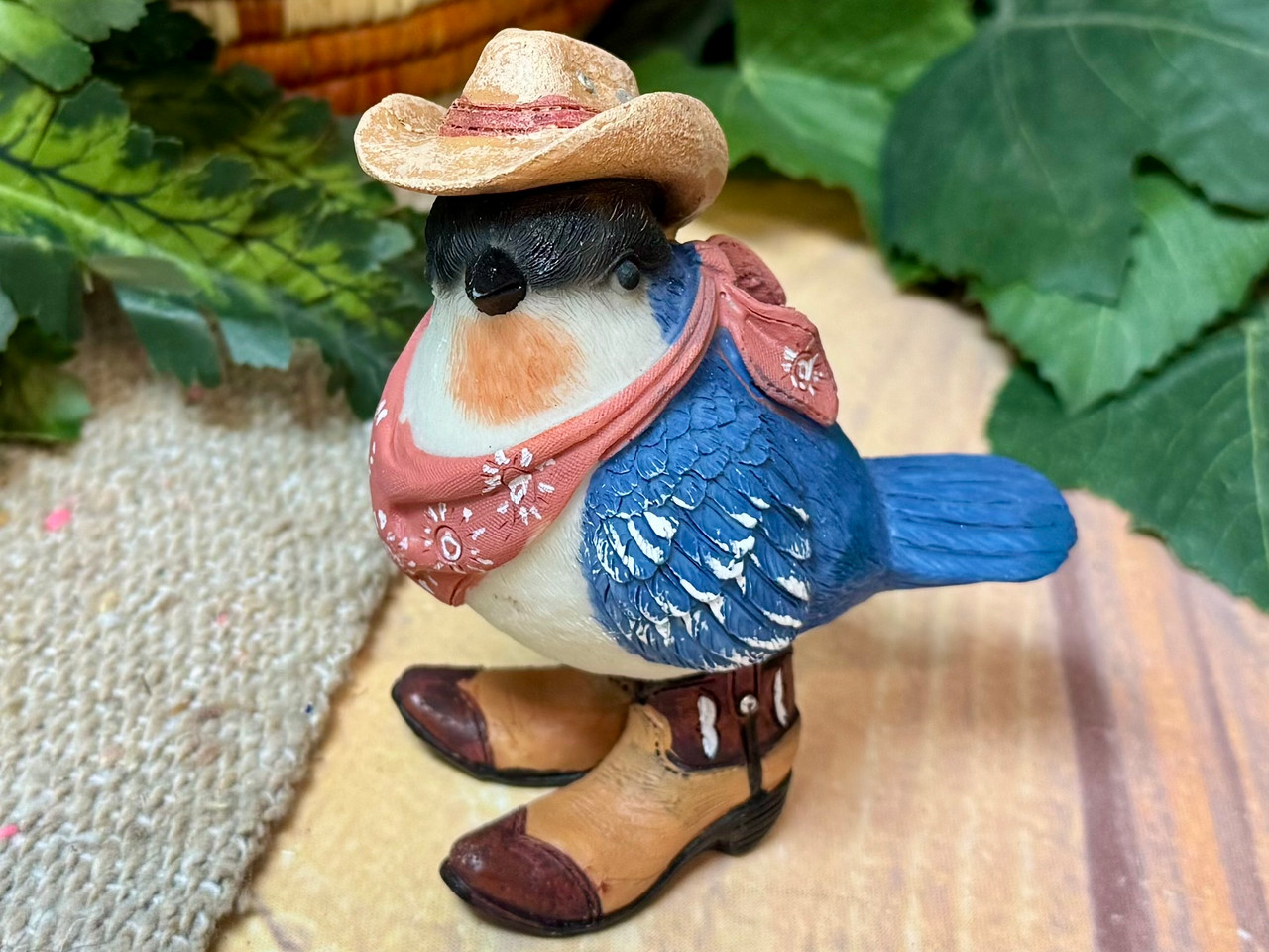 バードカービング Polyresin Cowboy Bird 4.5