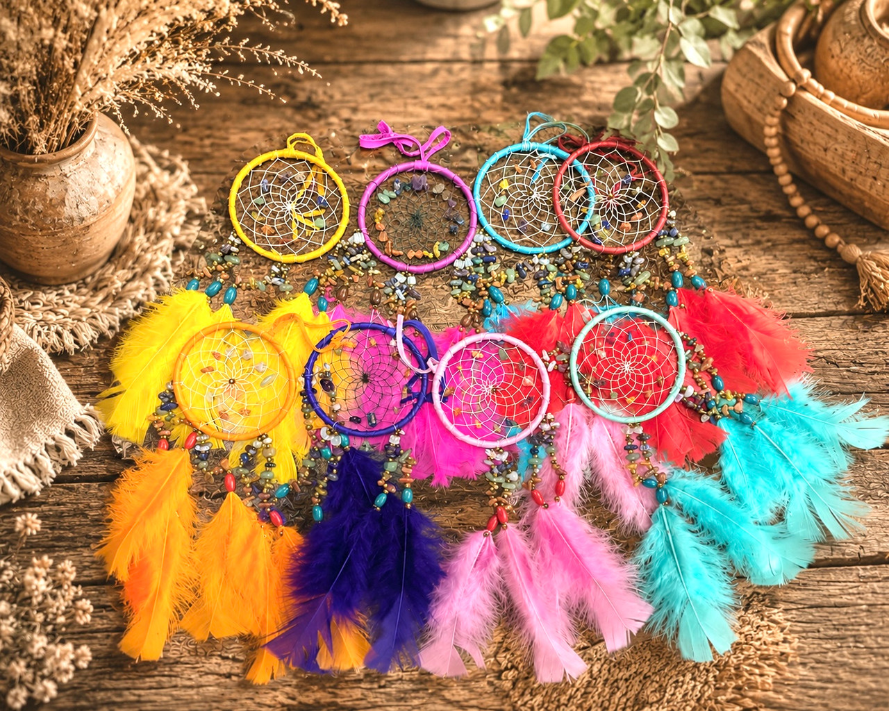 Dream catcherグッズ Assorted Gemstone Dream Catchers 3