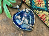 Gemstone Rose Heart Pendants