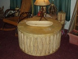 Use Native Drums As Rustic Tables For Southwestern Home Decorating.