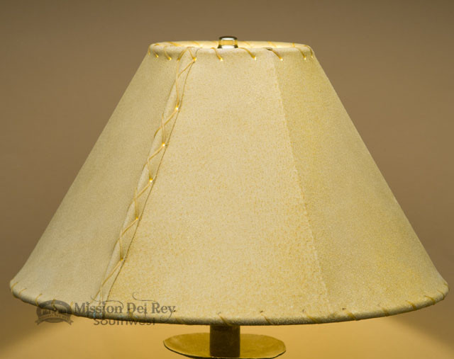 Western Leather Lamp Shade 14" Gold Pig Skin Mission Del Rey Southwest