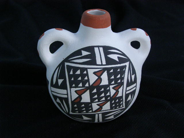 Native American Pueblo Pottery Wedding Vase 12" Tigua (176) Mission