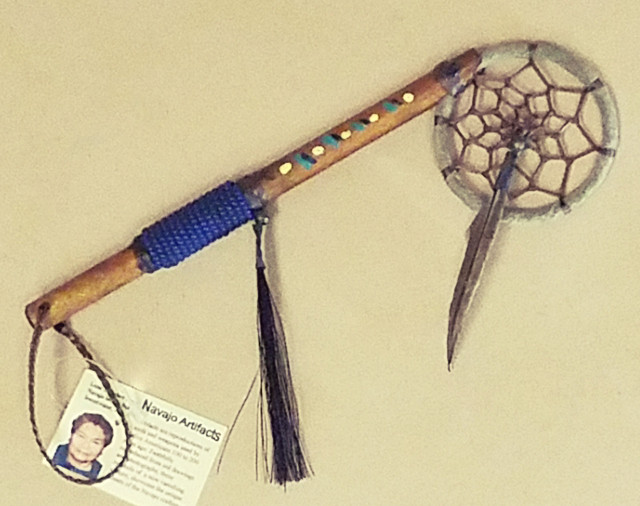 Native American Dream Catcher Spirit Stick 7.5" Royal Blue (s11