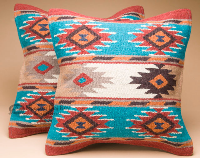 Southwestern Pair of Pillow Covers 18x18 Coconino Pattern Mission