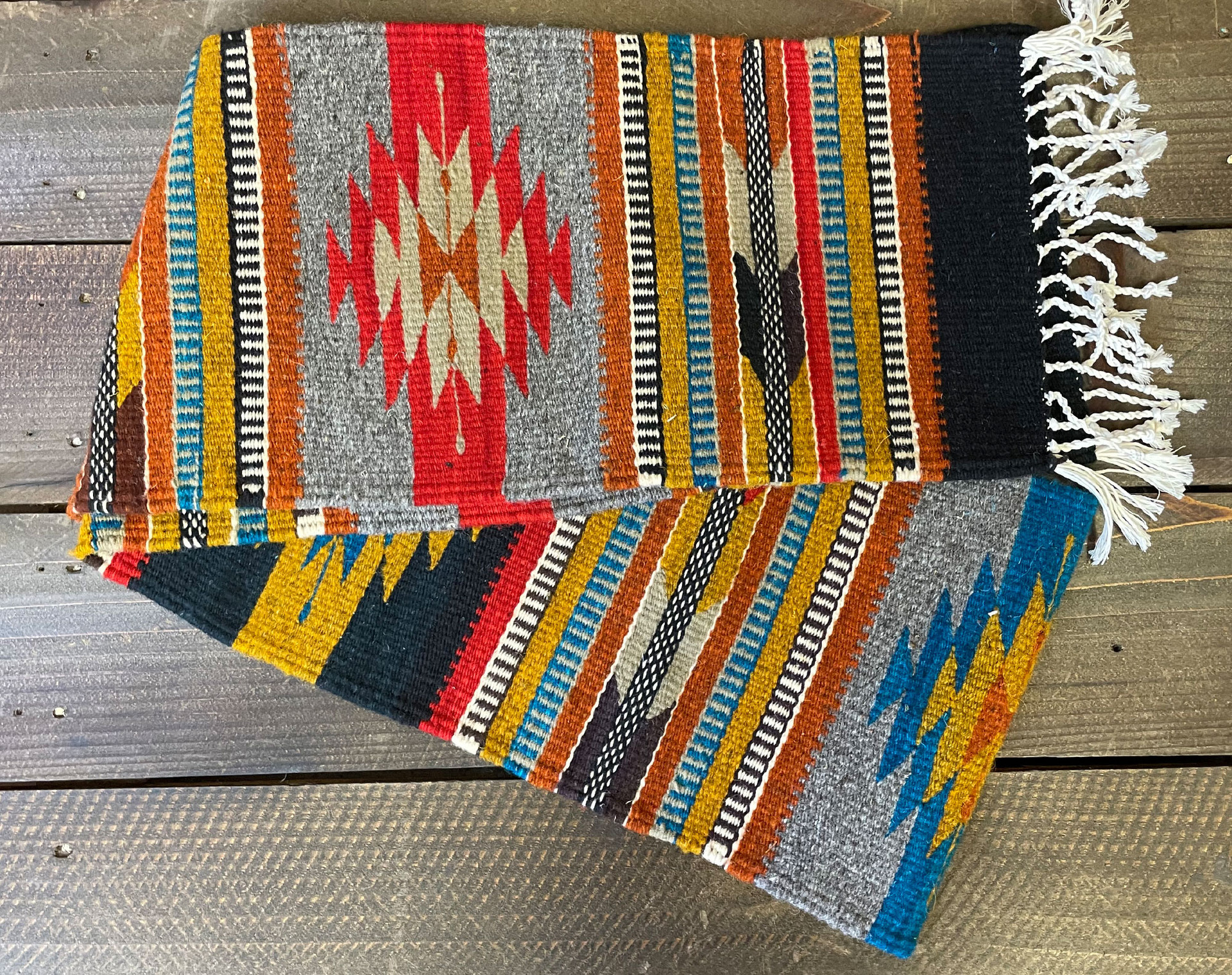 Southwest Zapotec Indian Table Runner 10"x80" (c) Mission Del Rey