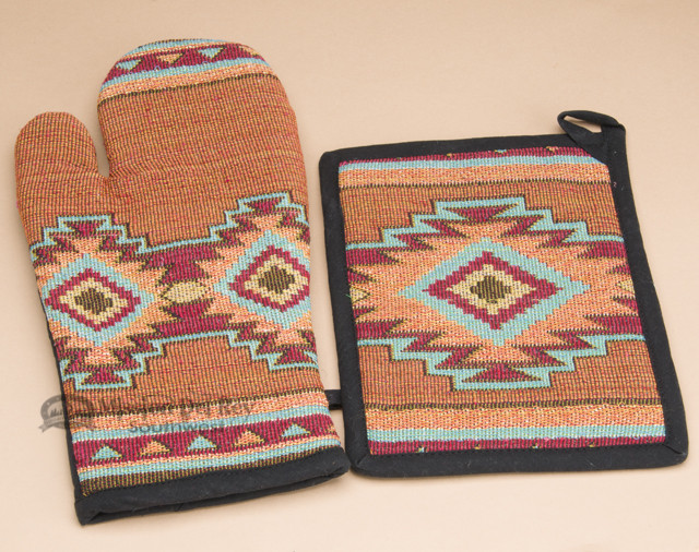 Southwestern Oven Mitt & Pot Holder Set Luna Mission Del Rey Southwest