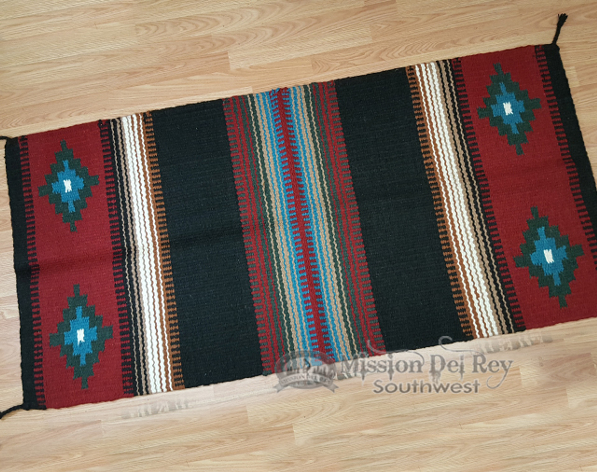 8 lb. Wool Saddle Blanket 32"x64" Handwoven (sba) Mission Del Rey