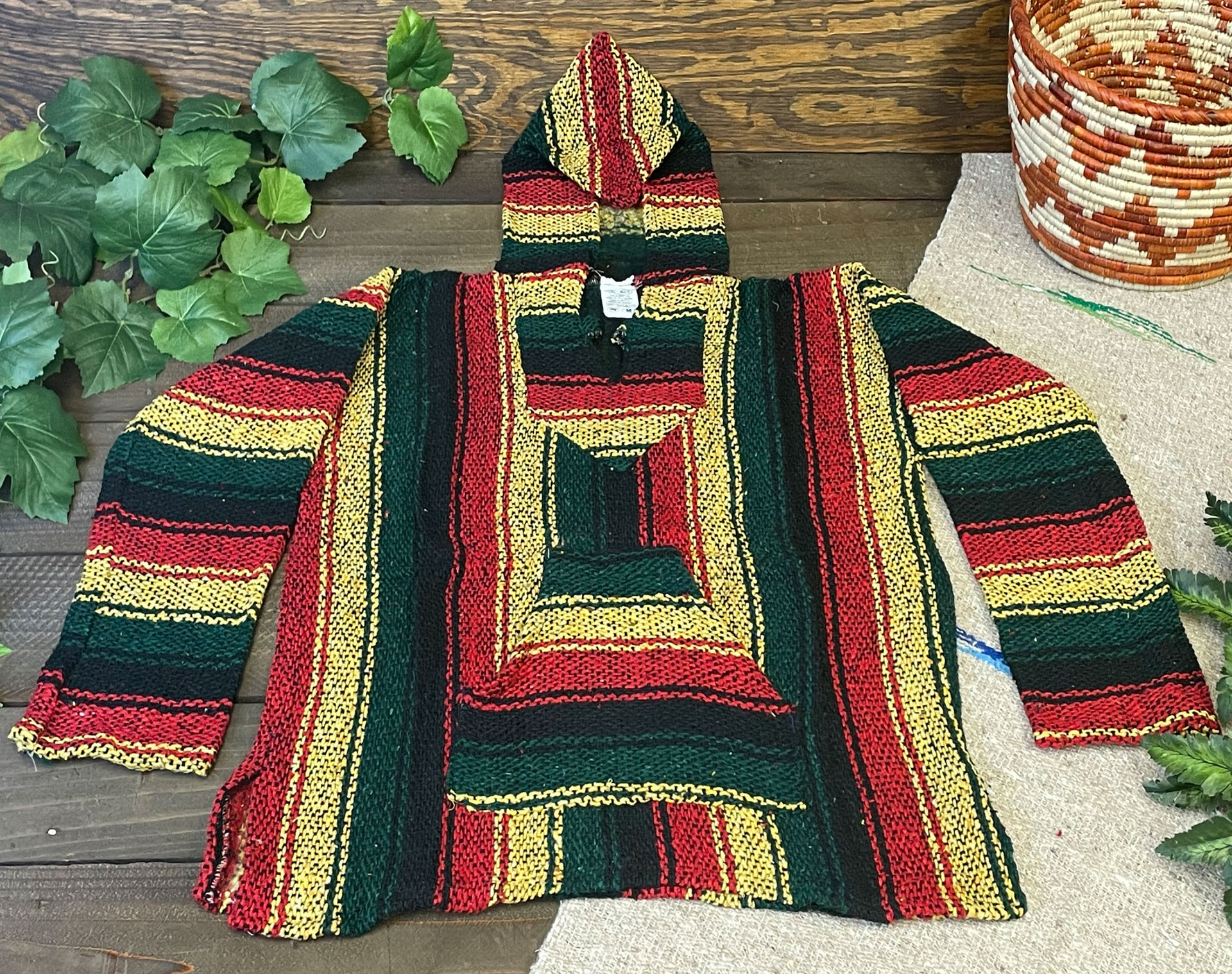 Rasta Baja Hoodie Soft Woven Medium (s35) Mission Del Rey Southwest