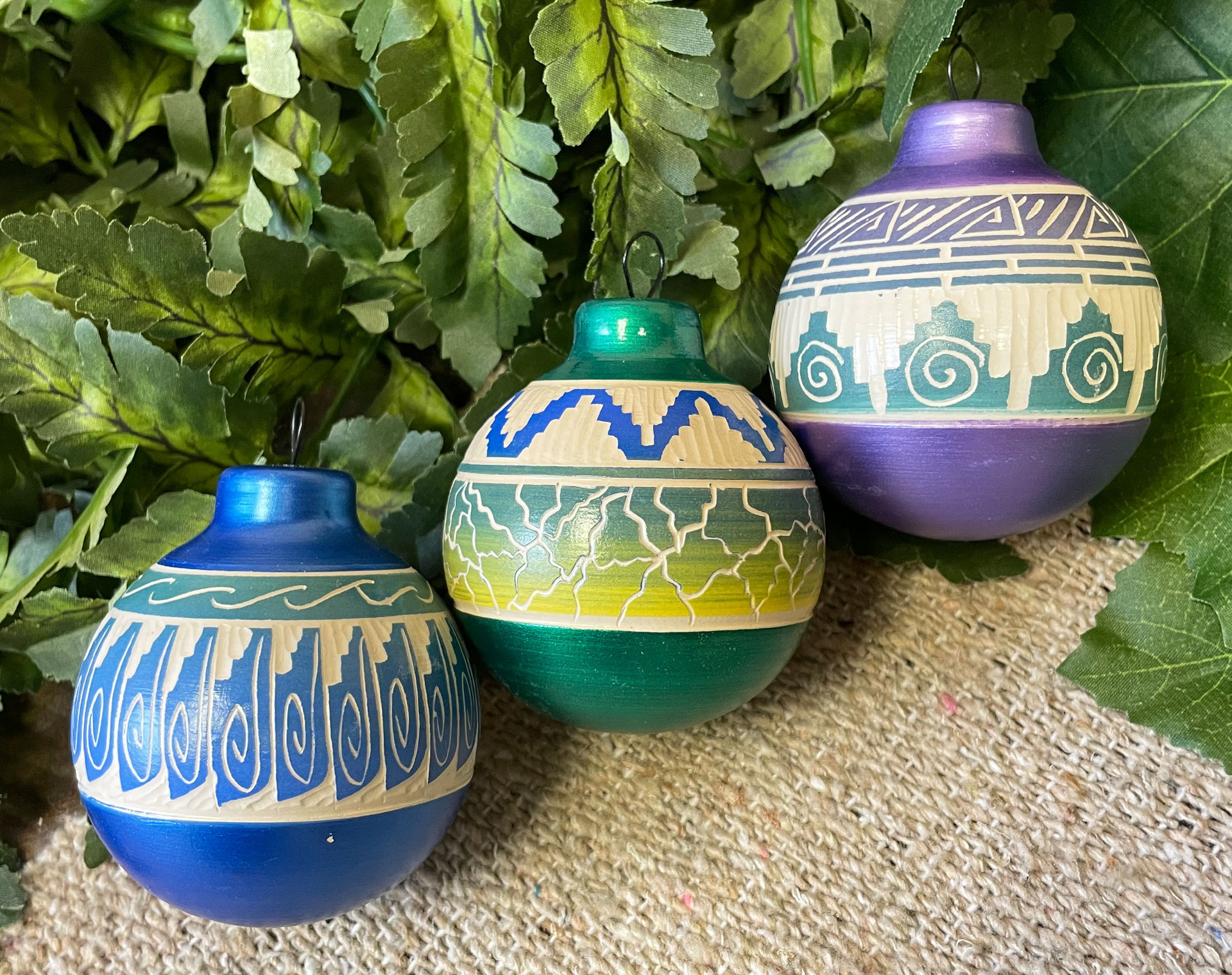 Native American Christmas Ornaments 3 Set (36bc45) Mission Del Rey