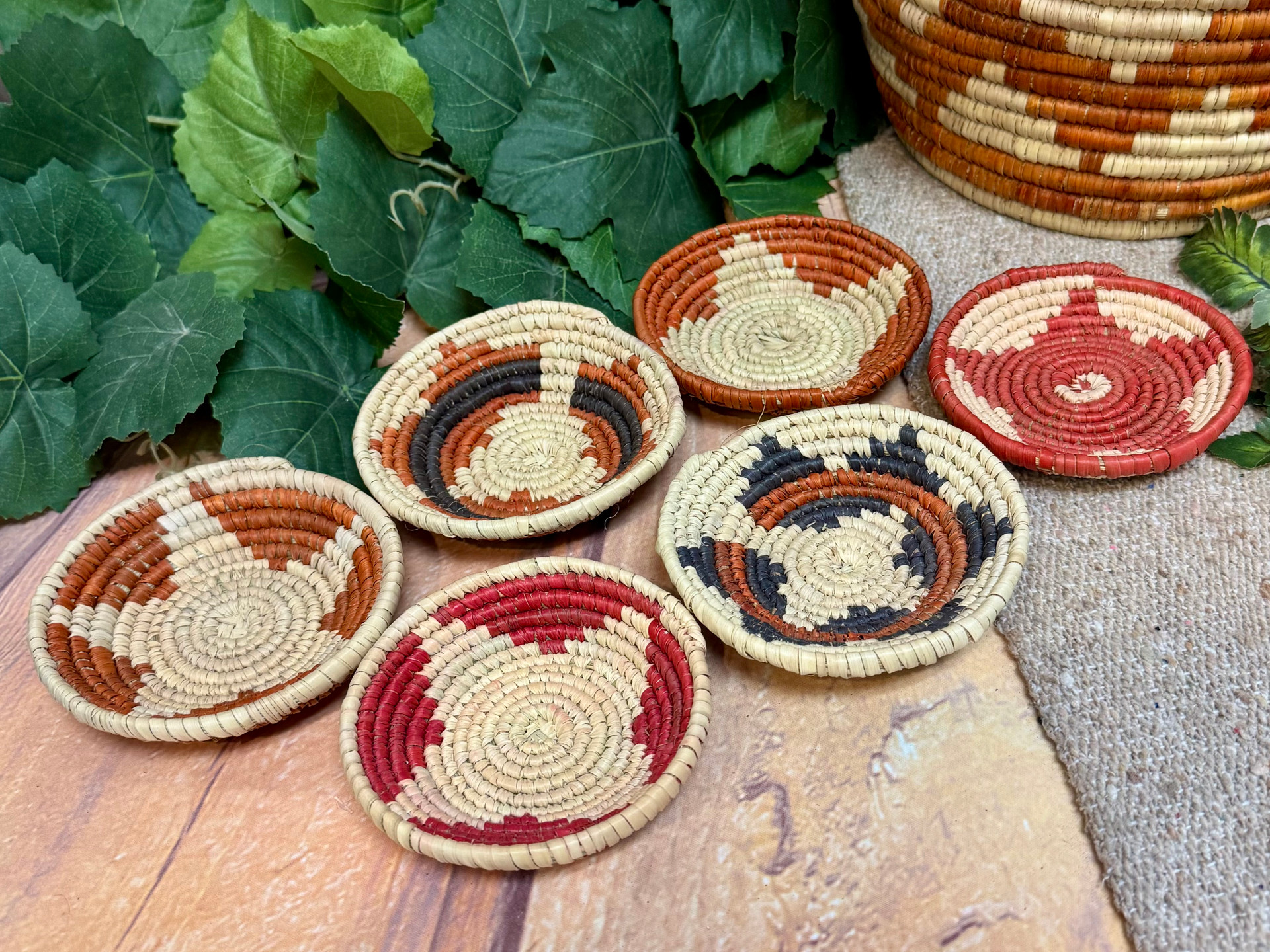 6pc. Mini Western Hand Woven Basket Set (1bc49)