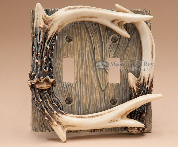 Faux Deer Antler Light Switch Cover Double (aa37) Mission Del Rey