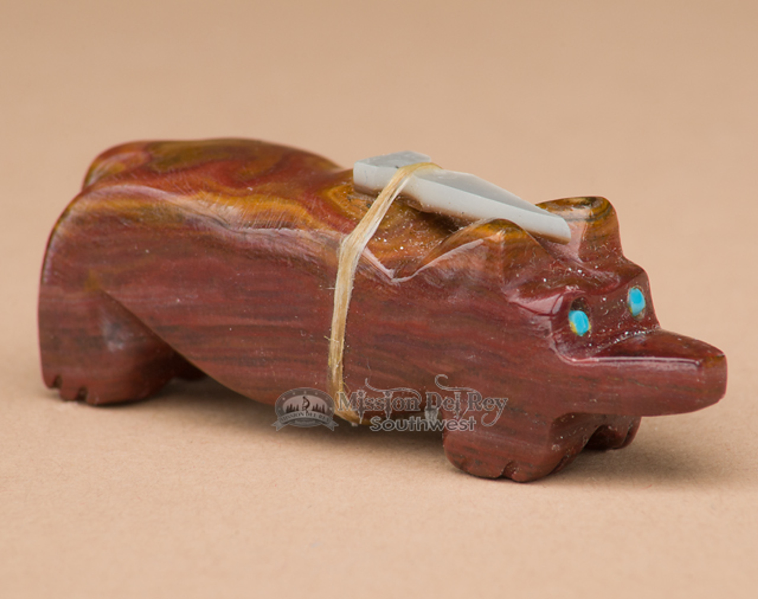 Hand Carved Stone Zuni Indian Fetish Bear (f64) Mission Del Rey