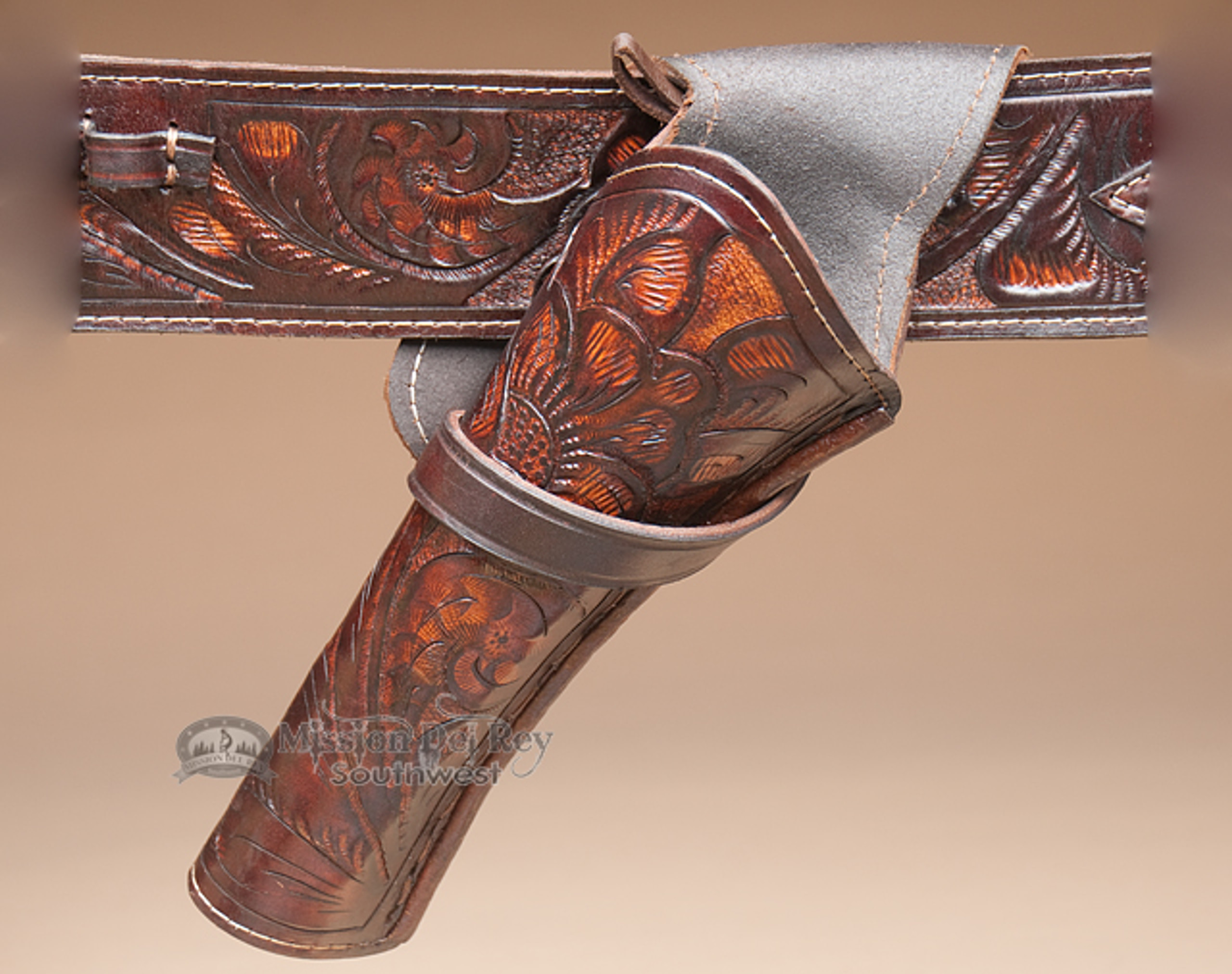 Tooled Leather Cross Draw Holster 10" Left Handed (h7) Mission Del