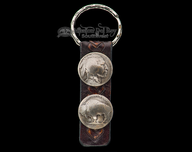 Indian Head/Buffalo Nickel Key Ring (ij245) - Mission Del Rey Southwest LLC