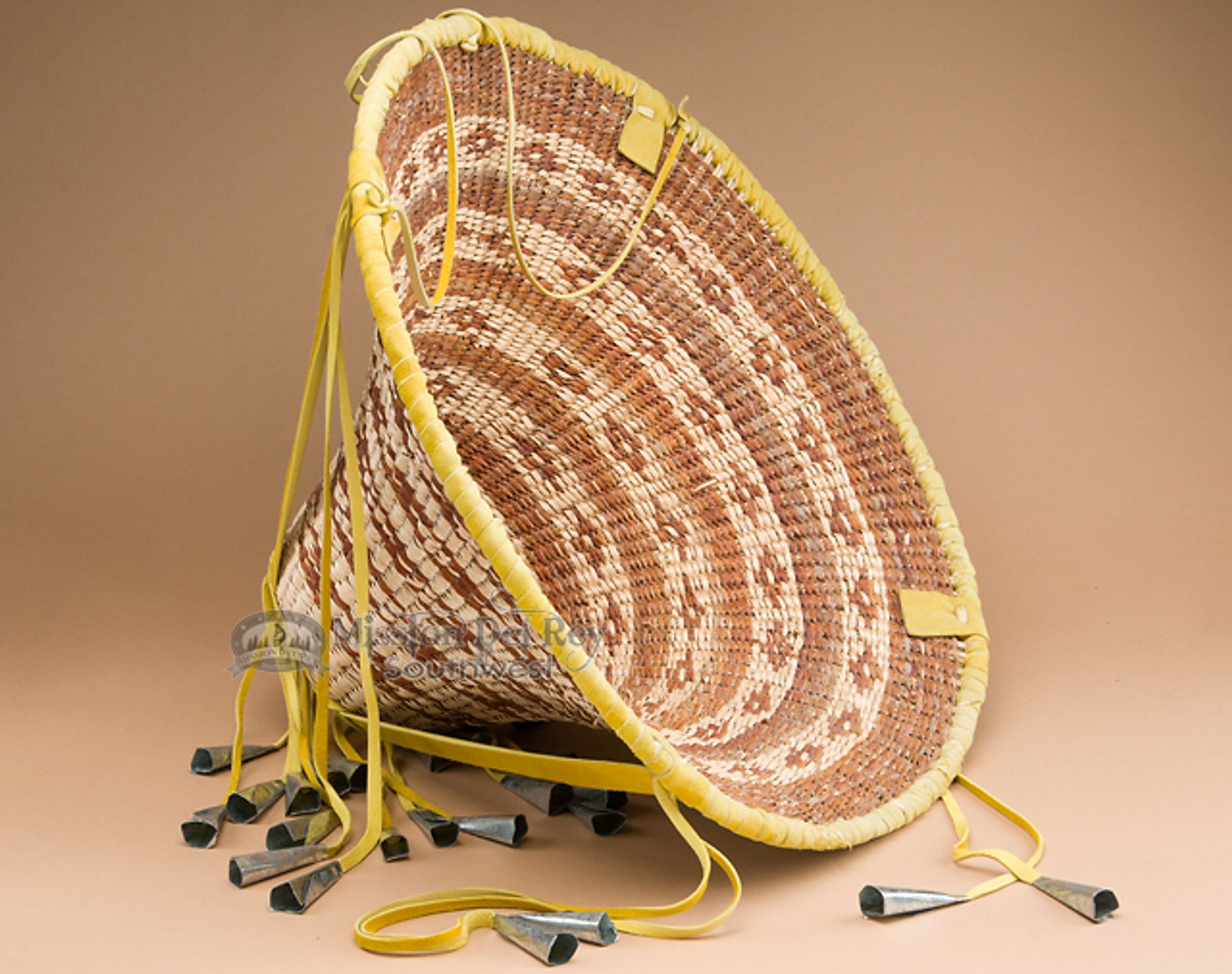 Native Kumeyaay Mission Indian Pine Needle Basket 7x3" (kb6) Mission