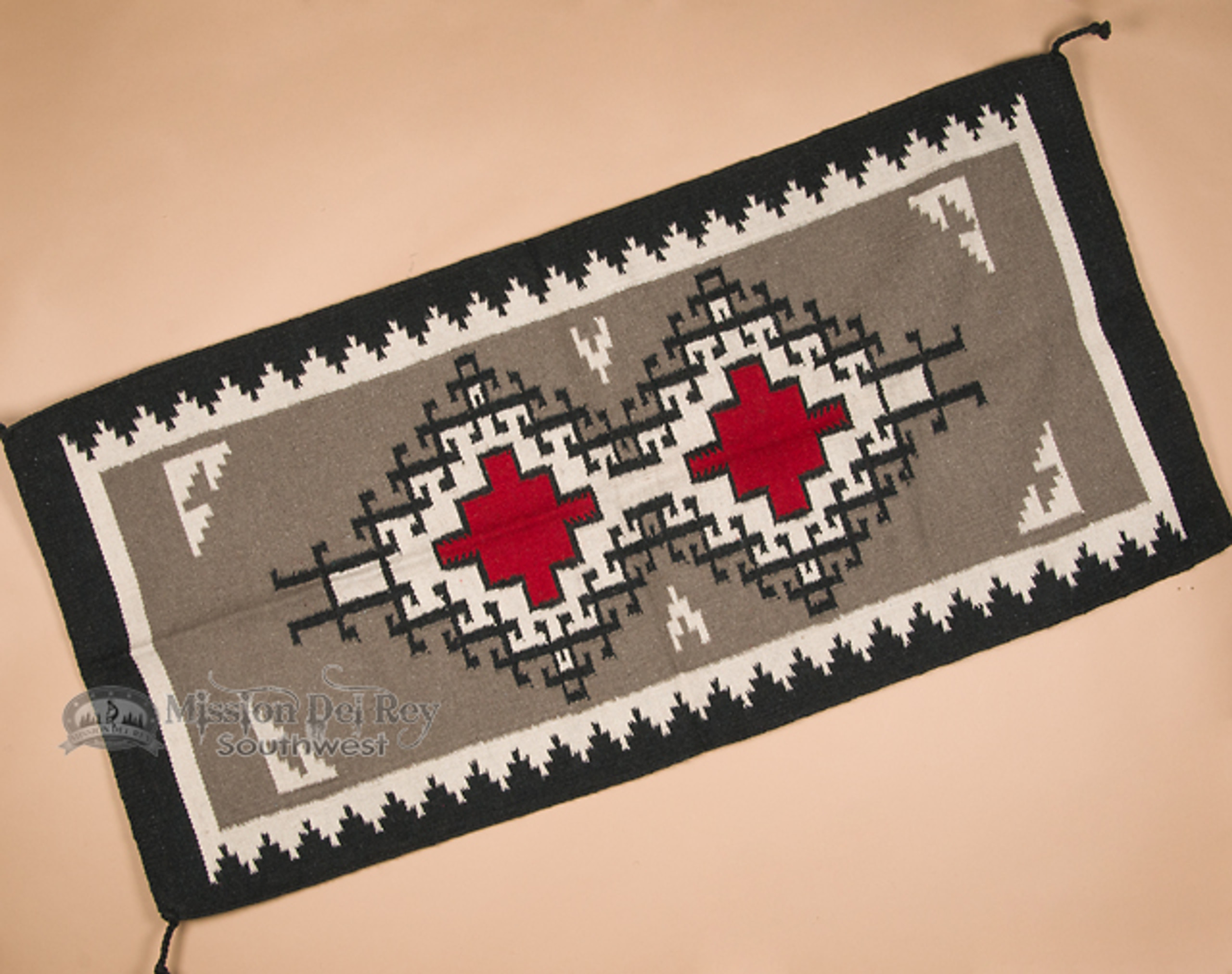 Southwest Navajo Style Two Grey Hills Pattern Rug 32"x64" (64325
