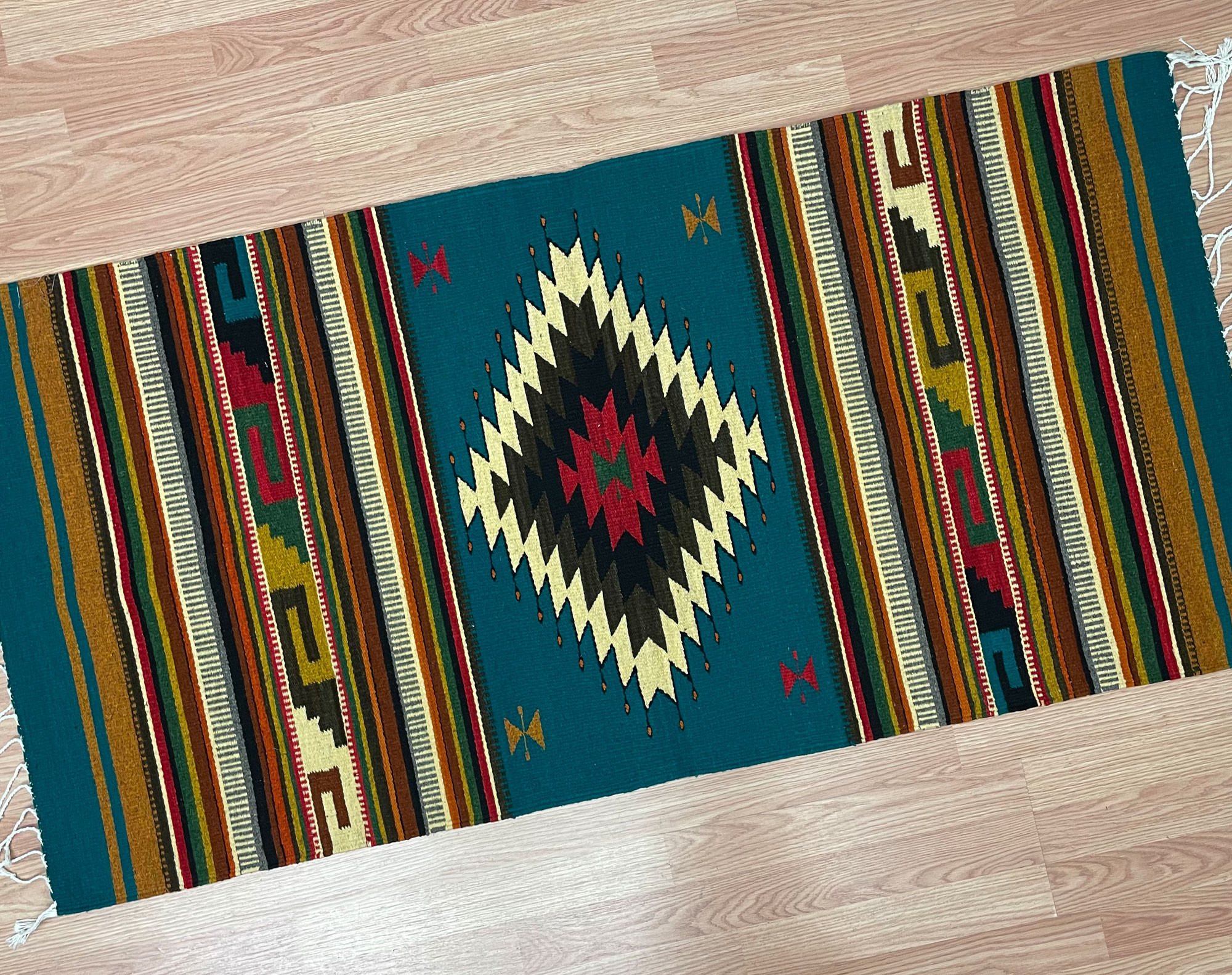 Southwest Zapotec Indian Rug 30x60 (158) Mission Del Rey Southwest