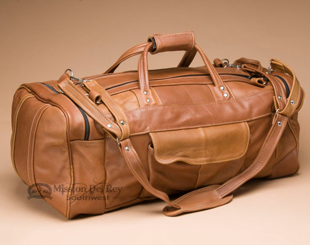 Cowhide Leather Duffle Bag 22" Saddle (b456) Mission Del Rey Southwest