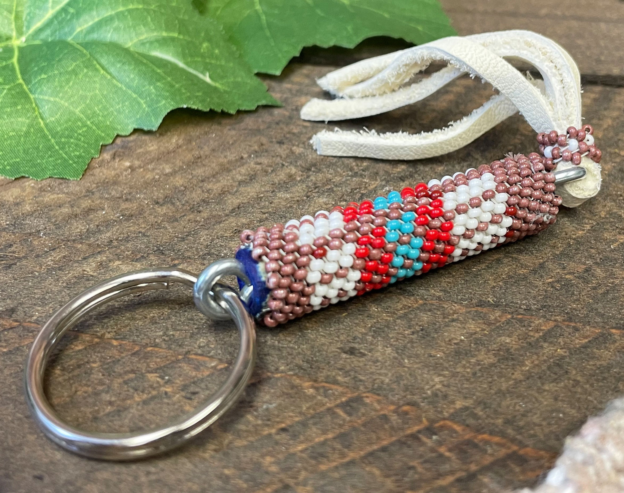 Native American Beaded Keychain (kc1) Mission Del Rey Southwest
