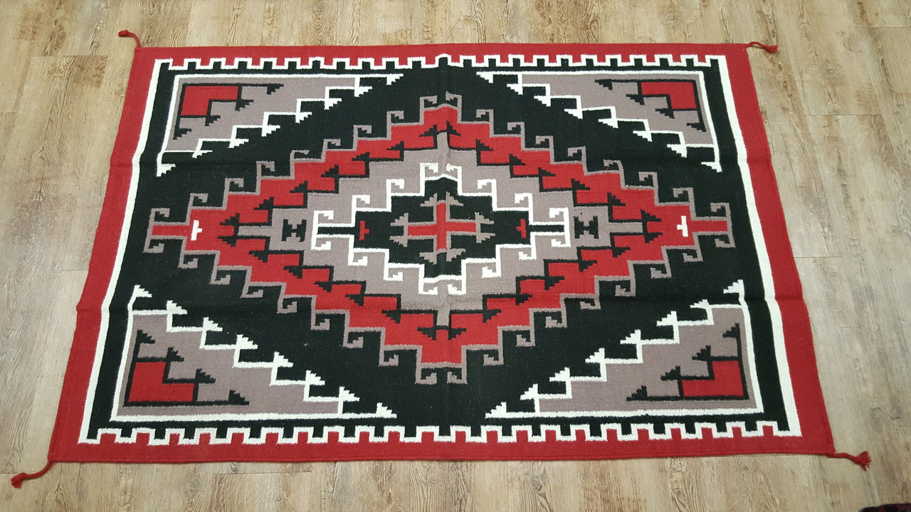 Southwestern Large Wool Area Rug 4'x6' (4x6785) - Mission Del Rey ...