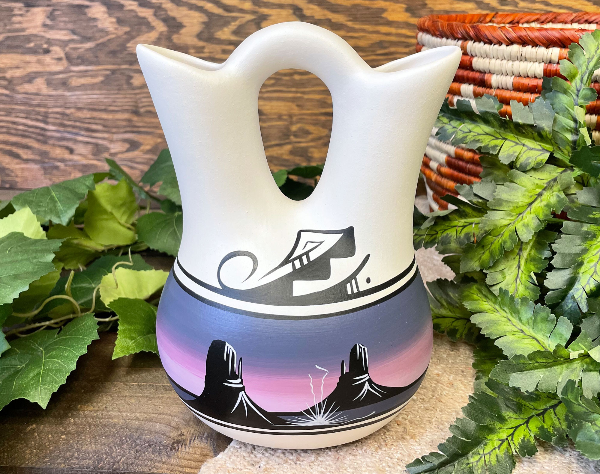 Navajo Wedding Vase 8" Desert Twilight (169bc11025) Mission Del Rey