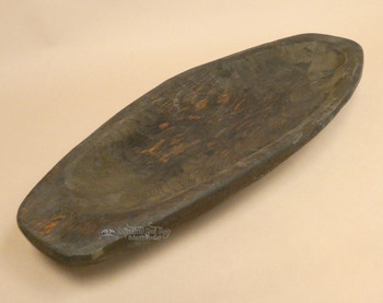 Stained Rustic Wooden Bowl - Boat