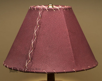 Western Leather Lamp Shade - 12" Burgundy Pig Skin