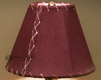 Western Leather Lamp Shade - 8" Burgundy Pig Skin