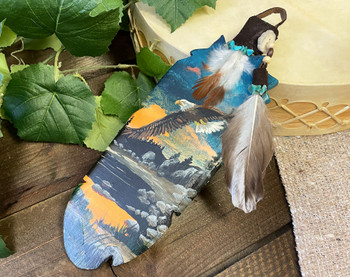 Hand Painted Kiowa Cedar Feather -Sunset Cruise