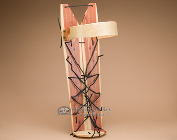 Cedar cradle board made by the Navajo Indians